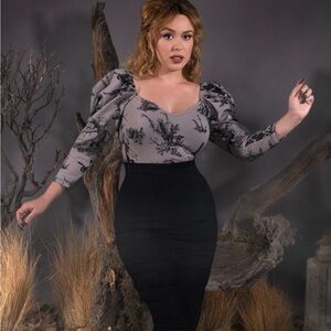 NWT XL Ichabod Sleepy Hollow Collection black wiggle pencil skirt